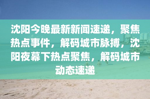 沈陽今晚最新新聞速遞，聚焦熱點事件，解碼城市脈搏，沈陽夜幕下熱點聚焦，解碼城市動態速遞