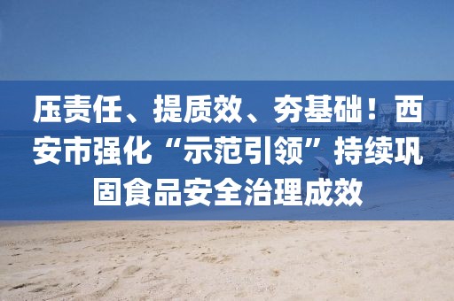 壓責任、提質效、夯基礎！西安市強化“示范引領”持續鞏固食品安全治理成效
