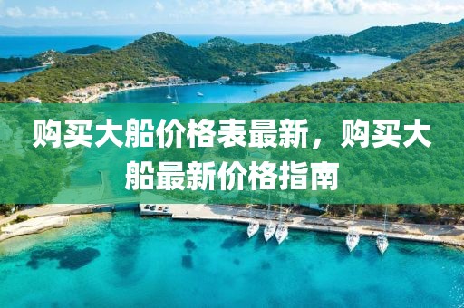 購買大船價格表最新，購買大船最新價格指南