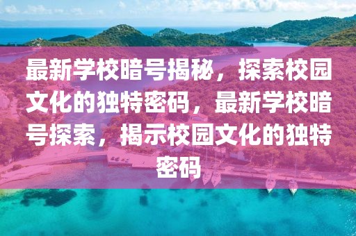 最新學校暗號揭秘，探索校園文化的獨特密碼，最新學校暗號探索，揭示校園文化的獨特密碼