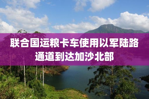聯(lián)合國運糧卡車使用以軍陸路通道到達加沙北部