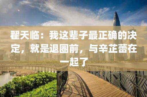 翟天臨：我這輩子最正確的決定，就是退圈前，與辛芷蕾在一起了
