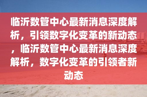 臨沂數(shù)管中心最新消息深度解析，引領(lǐng)數(shù)字化變革的新動態(tài)，臨沂數(shù)管中心最新消息深度解析，數(shù)字化變革的引領(lǐng)者新動態(tài)
