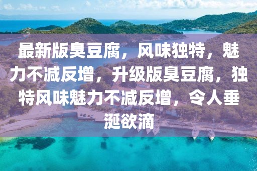 最新版臭豆腐，風味獨特，魅力不減反增，升級版臭豆腐，獨特風味魅力不減反增，令人垂涎欲滴