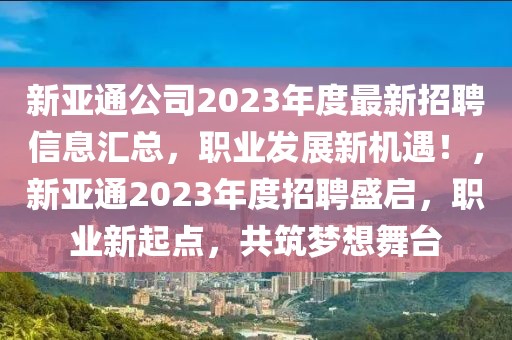 新亞通公司2023年度最新招聘信息匯總，職業發展新機遇！，新亞通2023年度招聘盛啟，職業新起點，共筑夢想舞臺