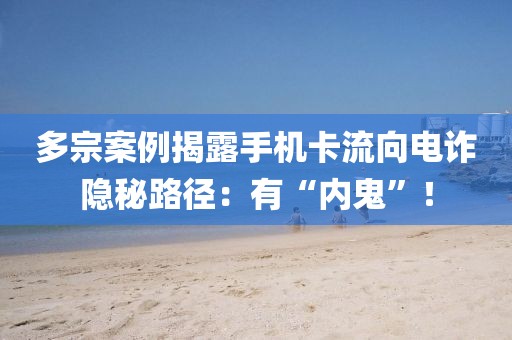 多宗案例揭露手機卡流向電詐隱秘路徑：有“內鬼”！
