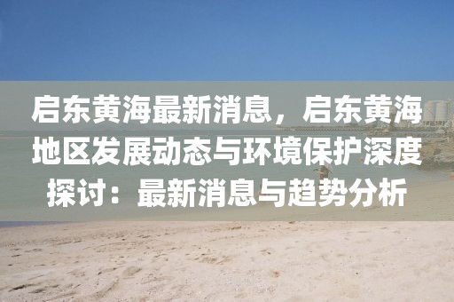 啟東黃海最新消息，啟東黃海地區發展動態與環境保護深度探討：最新消息與趨勢分析