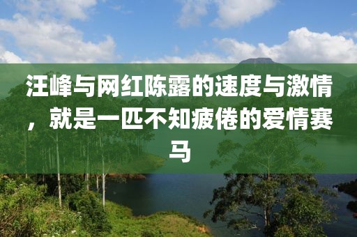 汪峰與網紅陳露的速度與激情，就是一匹不知疲倦的愛情賽馬