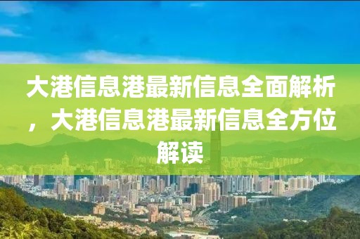 大港信息港最新信息全面解析，大港信息港最新信息全方位解讀