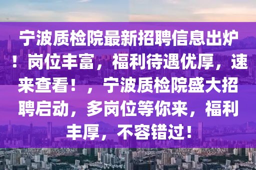 寧波質(zhì)檢院最新招聘信息出爐！崗位豐富，福利待遇優(yōu)厚，速來查看！，寧波質(zhì)檢院盛大招聘啟動，多崗位等你來，福利豐厚，不容錯過！
