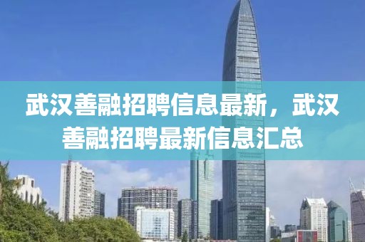 武漢善融招聘信息最新，武漢善融招聘最新信息匯總