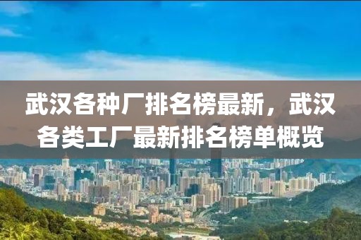 武漢各種廠排名榜最新，武漢各類工廠最新排名榜單概覽