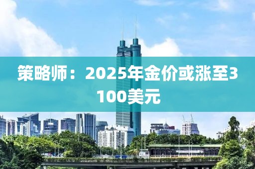 策略師：2025年金價或漲至3100美元