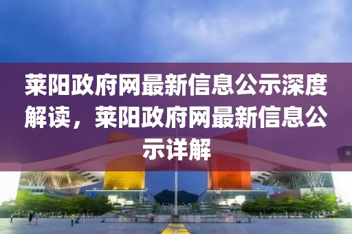 萊陽政府網最新信息公示深度解讀，萊陽政府網最新信息公示詳解