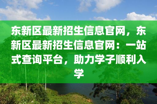 東新區(qū)最新招生信息官網(wǎng)，東新區(qū)最新招生信息官網(wǎng)：一站式查詢平臺(tái)，助力學(xué)子順利入學(xué)
