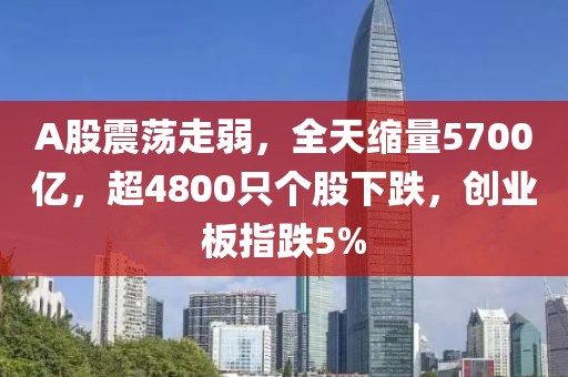 A股震蕩走弱，全天縮量5700億，超4800只個股下跌，創業板指跌5%