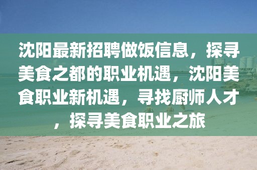 沈陽最新招聘做飯信息，探尋美食之都的職業機遇，沈陽美食職業新機遇，尋找廚師人才，探尋美食職業之旅