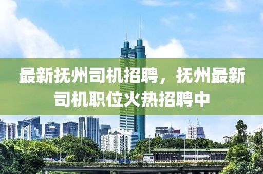 最新撫州司機招聘，撫州最新司機職位火熱招聘中