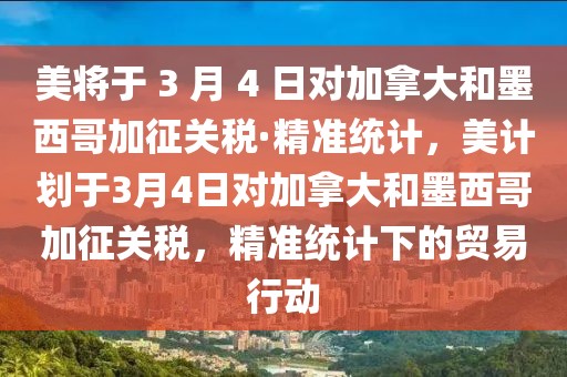 美將于 3 月 4 日對加拿大和墨西哥加征關稅·精準統計，美計劃于3月4日對加拿大和墨西哥加征關稅，精準統計下的貿易行動
