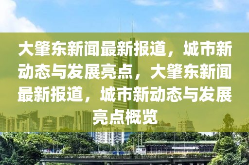 大肇東新聞最新報道，城市新動態(tài)與發(fā)展亮點，大肇東新聞最新報道，城市新動態(tài)與發(fā)展亮點概覽