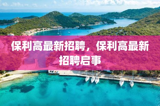 保利高最新招聘，保利高最新招聘啟事