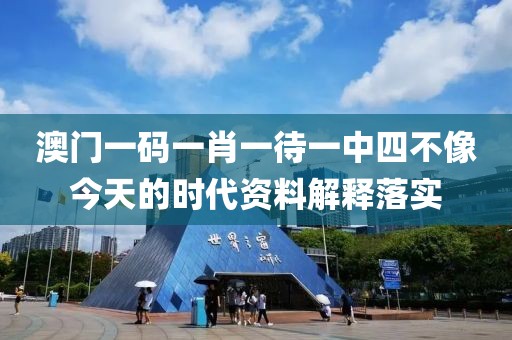 澳門一碼一肖一待一中四不像今天的時代資料解釋落實
