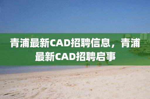 青浦最新CAD招聘信息，青浦最新CAD招聘啟事