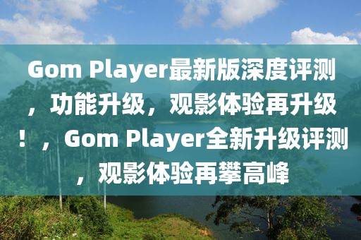 Gom Player最新版深度評測，功能升級，觀影體驗再升級！，Gom Player全新升級評測，觀影體驗再攀高峰