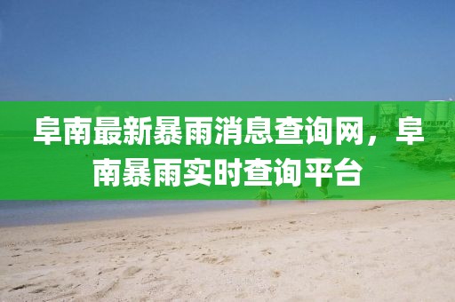 阜南最新暴雨消息查詢網(wǎng)，阜南暴雨實(shí)時(shí)查詢平臺(tái)
