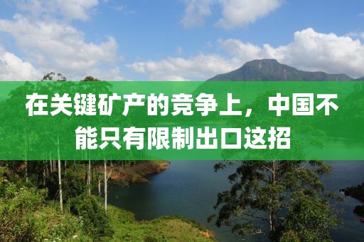 在關鍵礦產的競爭上，中國不能只有限制出口這招