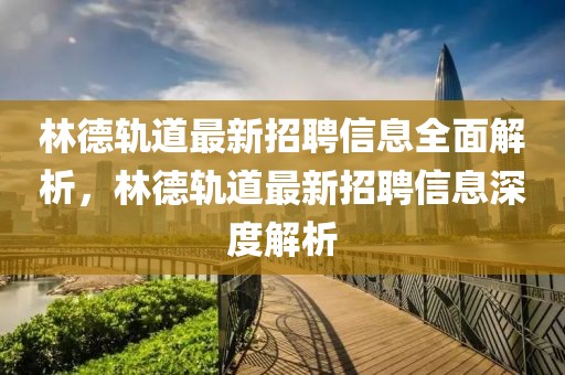 林德軌道最新招聘信息全面解析，林德軌道最新招聘信息深度解析