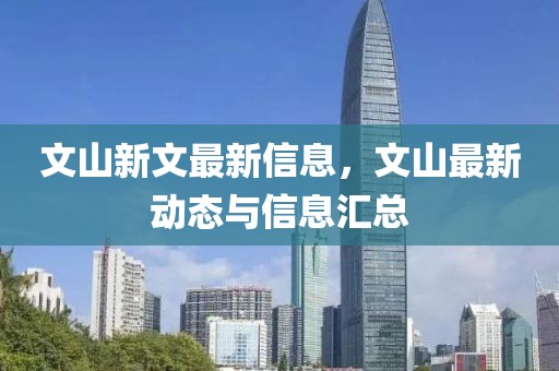文山新文最新信息，文山最新動態與信息匯總