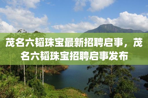 茂名六韜珠寶最新招聘啟事，茂名六韜珠寶招聘啟事發布