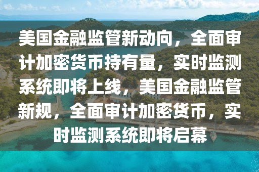 美國金融監管新動向，全面審計加密貨幣持有量，實時監測系統即將上線，美國金融監管新規，全面審計加密貨幣，實時監測系統即將啟幕