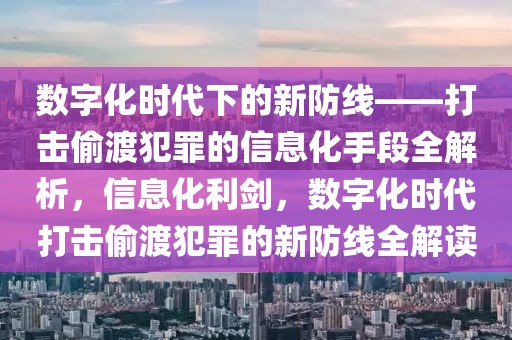 數(shù)字化時代下的新防線——打擊偷渡犯罪的信息化手段全解析，信息化利劍，數(shù)字化時代打擊偷渡犯罪的新防線全解讀
