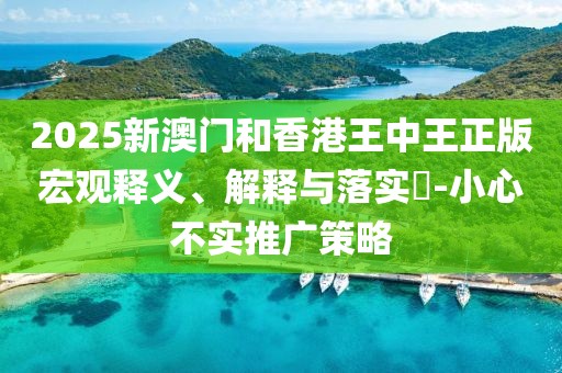 2025新澳門和香港王中王正版宏觀釋義、解釋與落實?-小心不實推廣策略