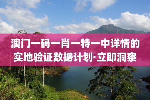 澳門一碼一肖一特一中詳情的實地驗證數據計劃·立即洞察