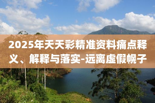 2025年天天彩精準(zhǔn)資料痛點(diǎn)釋義、解釋與落實(shí)-遠(yuǎn)離虛假幌子