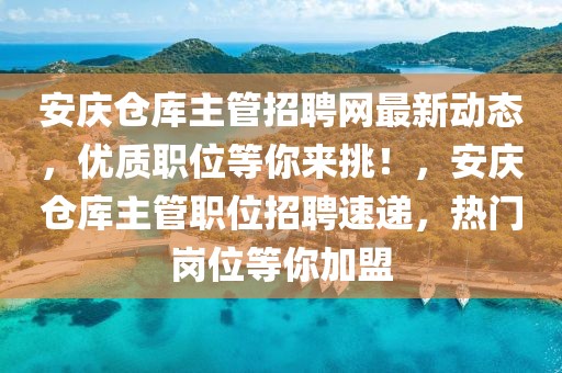 安慶倉庫主管招聘網最新動態，優質職位等你來挑！，安慶倉庫主管職位招聘速遞，熱門崗位等你加盟