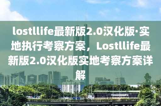lostllife最新版2.0漢化版·實地執(zhí)行考察方案，Lostllife最新版2.0漢化版實地考察方案詳解