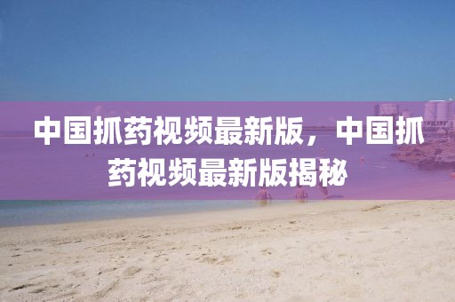 中國抓藥視頻最新版，中國抓藥視頻最新版揭秘