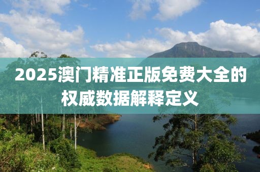 2025澳門精準正版免費大全的權威數(shù)據(jù)解釋定義