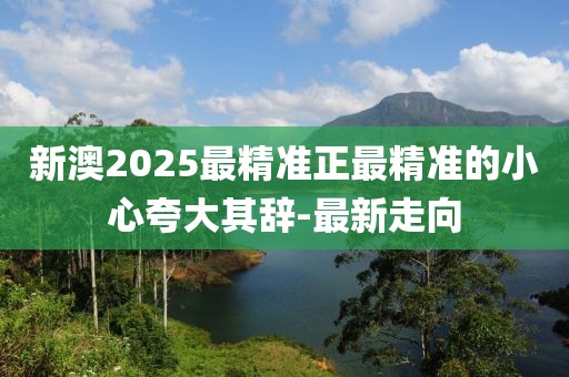 新澳2025最精準(zhǔn)正最精準(zhǔn)的小心夸大其辭-最新走向
