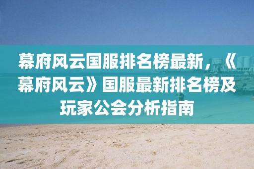 幕府風云國服排名榜最新，《幕府風云》國服最新排名榜及玩家公會分析指南