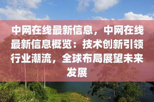 中網在線最新信息，中網在線最新信息概覽：技術創新引領行業潮流，全球布局展望未來發展