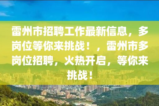 雷州市招聘工作最新信息，多崗位等你來挑戰！，雷州市多崗位招聘，火熱開啟，等你來挑戰！