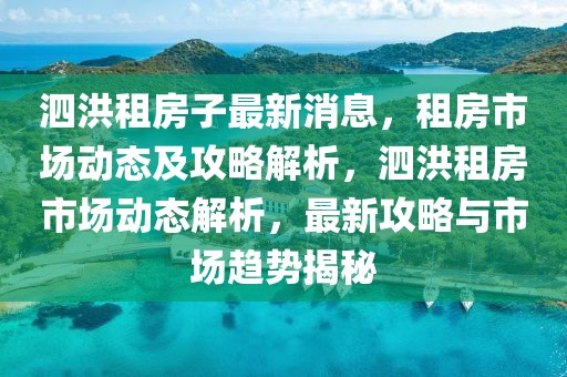 泗洪租房子最新消息，租房市場動態及攻略解析，泗洪租房市場動態解析，最新攻略與市場趨勢揭秘
