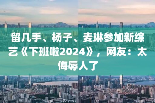 留幾手、楊子、麥琳參加新綜藝《下班啦2024》，網友：太侮辱人了