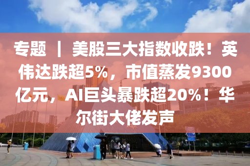 專題 ｜ 美股三大指數收跌！英偉達跌超5%，市值蒸發9300億元，AI巨頭暴跌超20%！華爾街大佬發聲
