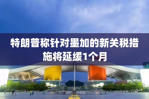 特朗普稱針對(duì)墨加的新關(guān)稅措施將延緩1個(gè)月
